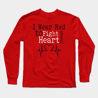 Heart Disease Awareness Wear Red Day Shirt Gift Long Sleeve T-Shirt